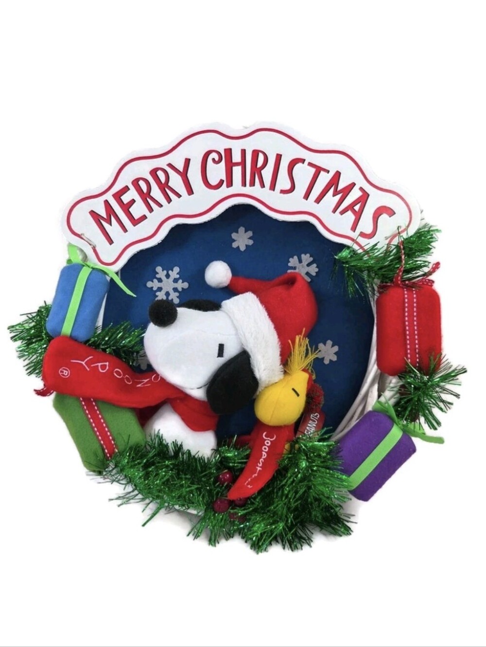 Peanuts Snoopy Woodstock Merry Christmas Wreath Dan Dee 2016 Holiday Decor